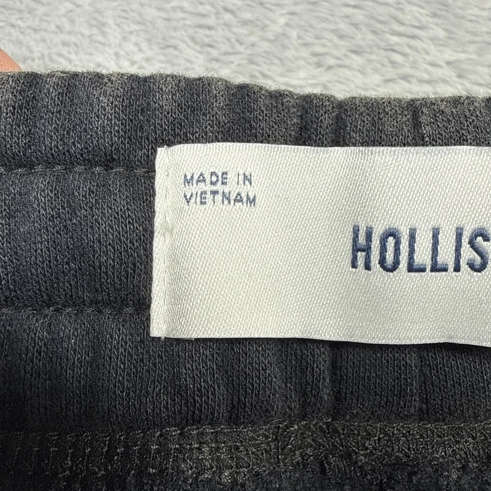 Hollister Baggy Sweatpants Men Large Washed Black Spider Embroidered